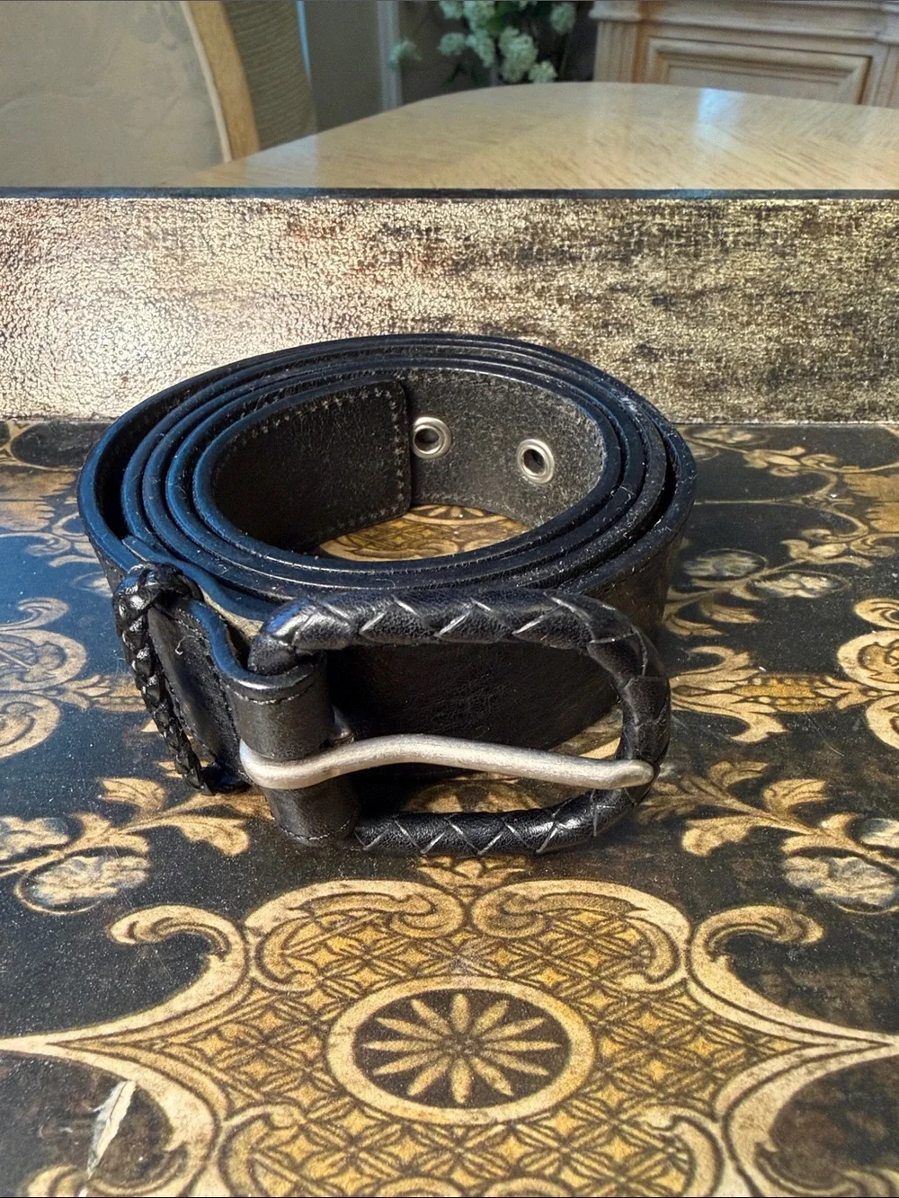 Talbots Ladies Black Leather Belt (1X)